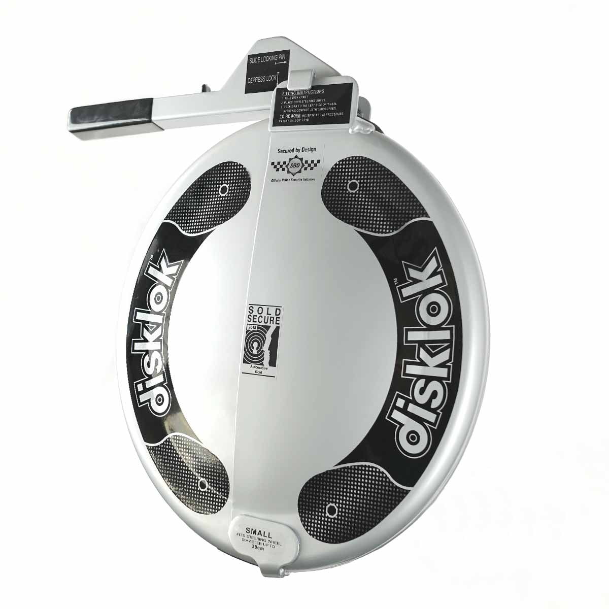 Disklok Security Device - Steering Wheel Lock - Silver - Left Hand Drive (LHD)