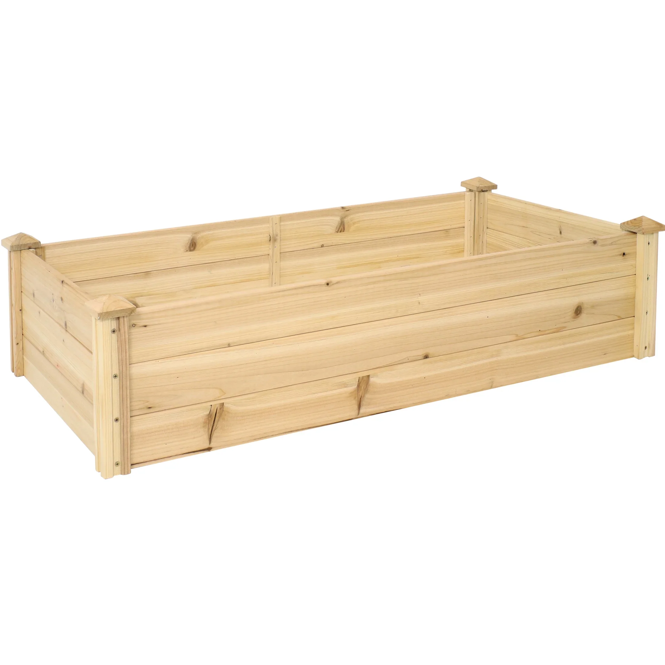 Sunnydaze 24 x 48.25 x 12.25 Rectangular Natural Wooden Outdoor Raised Garden Bed