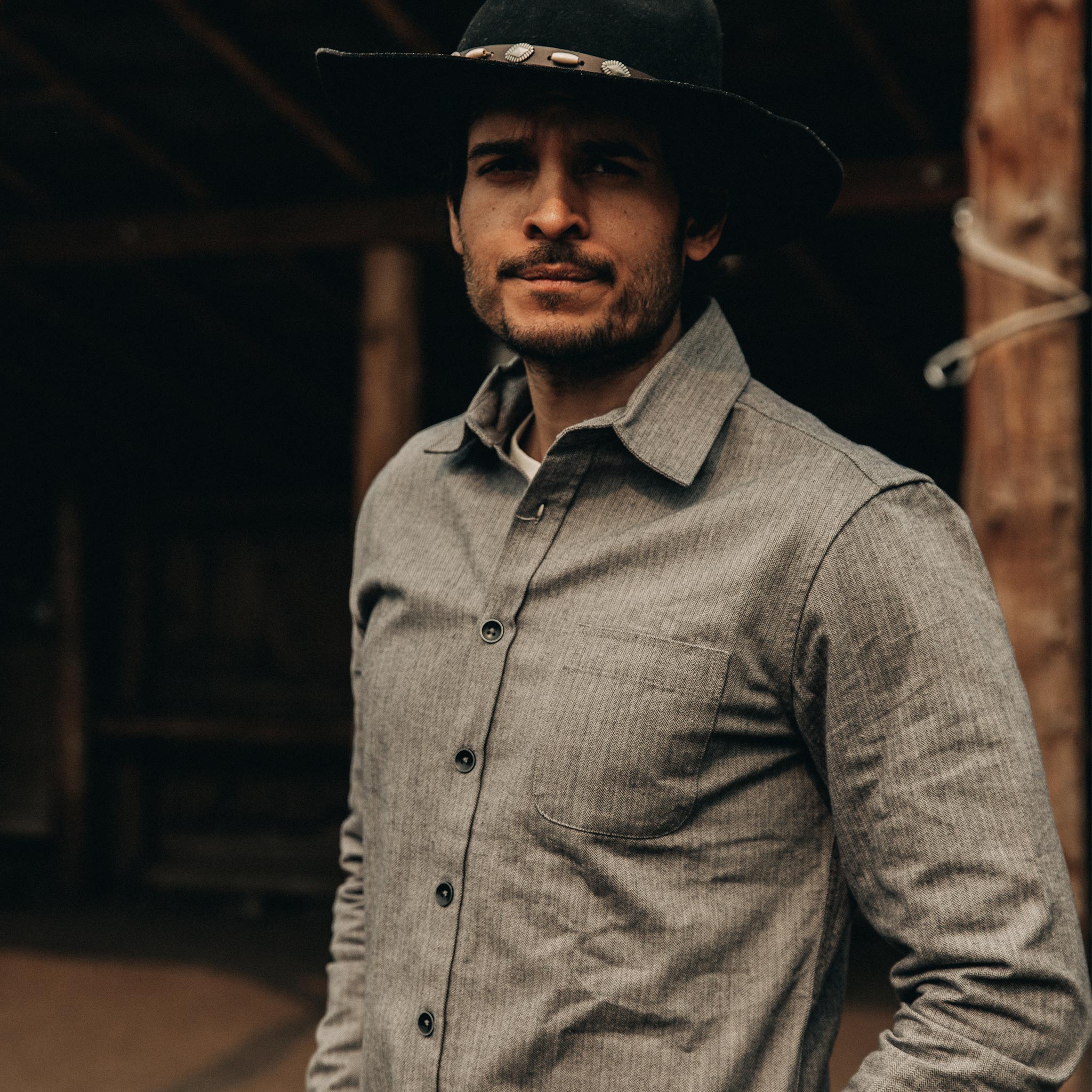 Chemise de mécanicien à chevrons ardoise