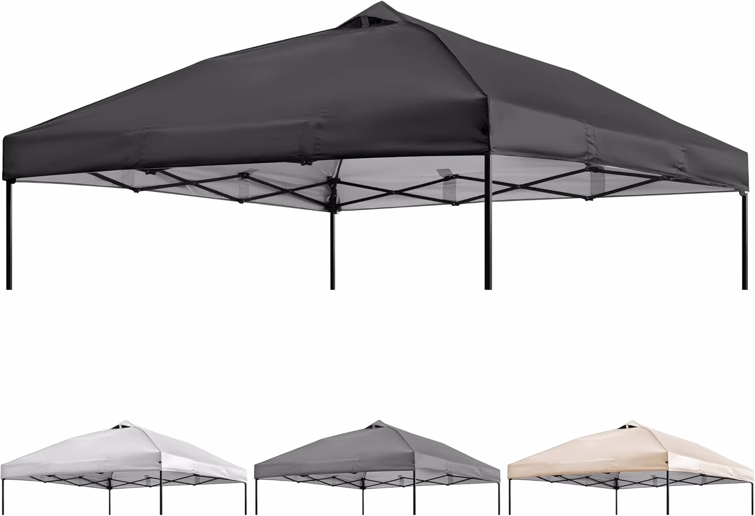 10x10ft Canopy Replacement Top Pop Up Tent Cover Roof with Air Vent, Waterproof for Outdoor Garden Patio Pavilion Sun Shade(Top Only) Black