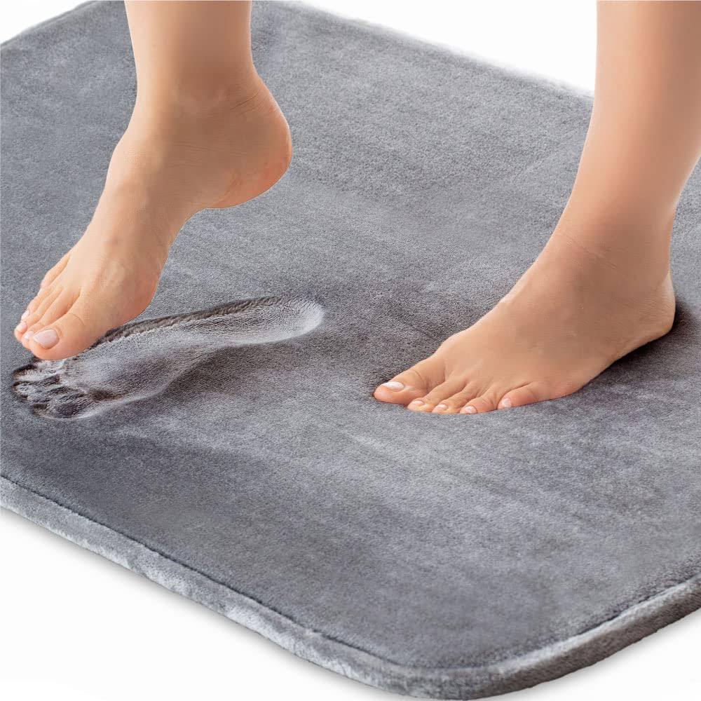 Gorilla Grip Original Thick Memory Foam Bath Rug, 30x20, Cushioned Soft Floor Mats, Absorbent Premium Bathroom Mat Rugs, Machine Washable, Luxury