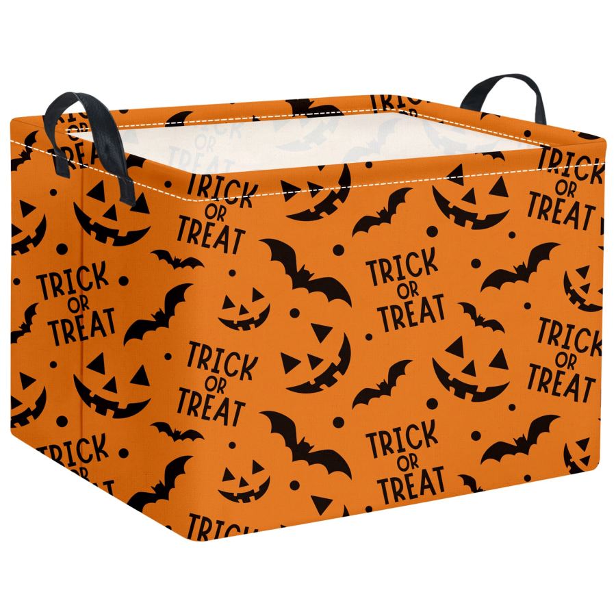 Haomeiliy Rectangular Halloween Basket For Boys And Girls Kids Trick Or Pumpkin Basket For Halloween Parties Cute Storage Bin Organizer Box Room