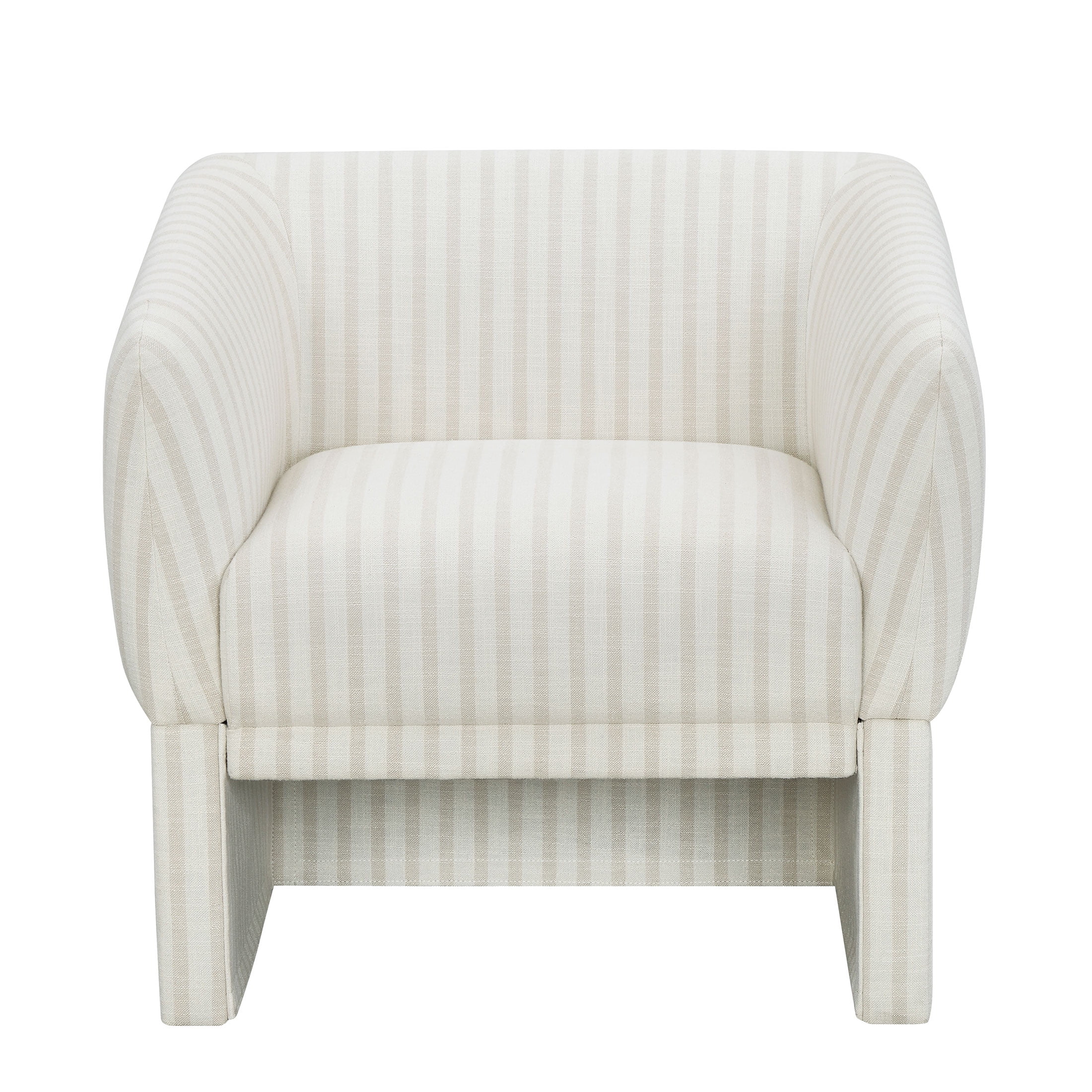 Beautiful Small Space Accent Chair, Beige and White Linen - Image 8
