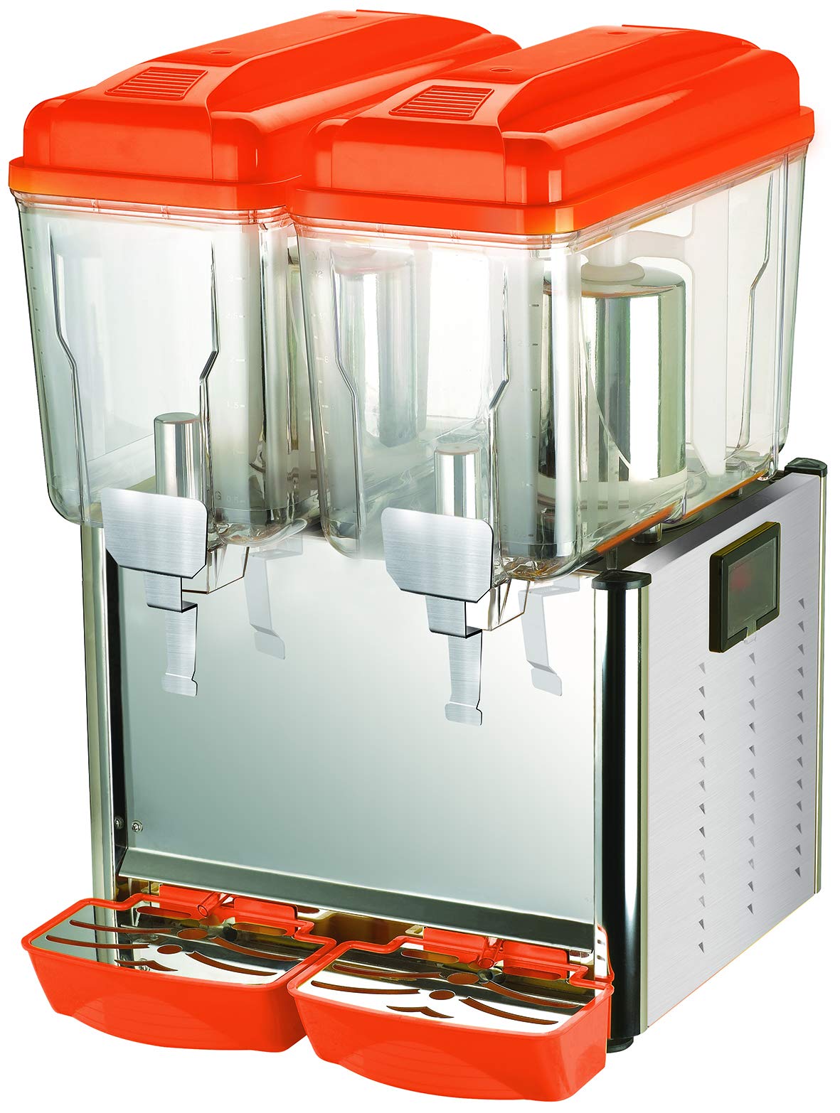 Commercial Beverage Dispenser, 2 Tank 24 Liter Refrigerated Juice Dispenser with Thermostat Controlle Stainless Steel Food Grade Ice Tea Drink Dispenser for Cold Drink Restaurant Hotel Party