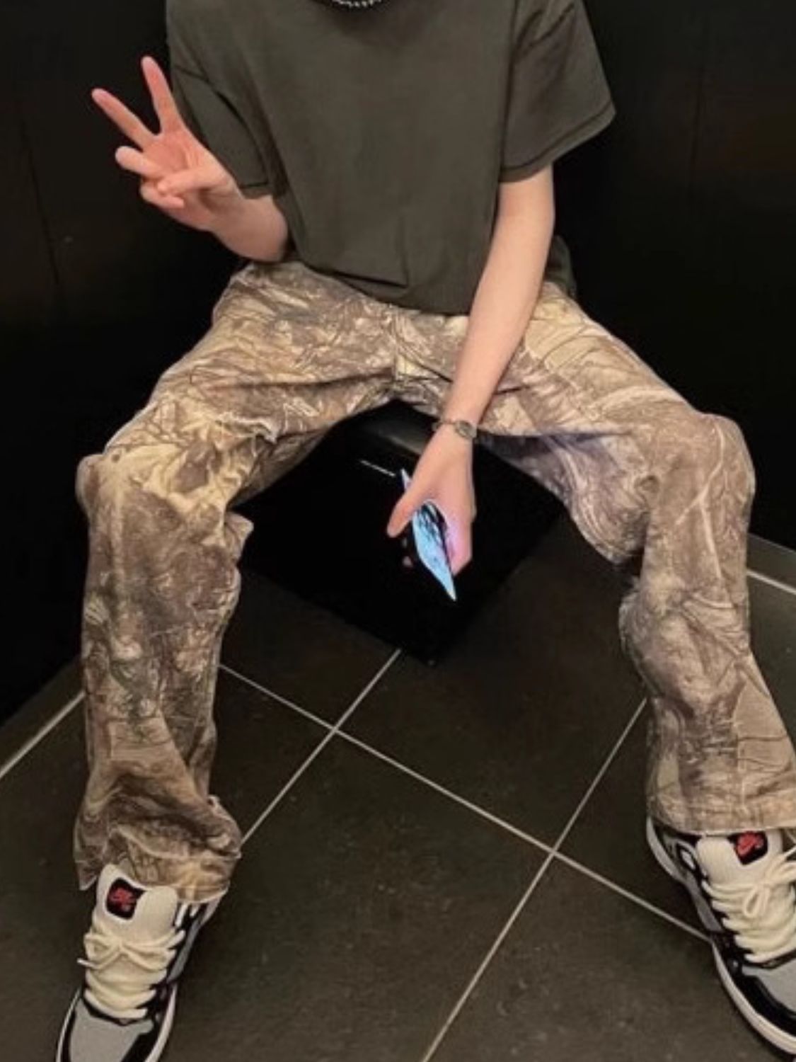 Men’s Twig Camouflage Distressed Jeans