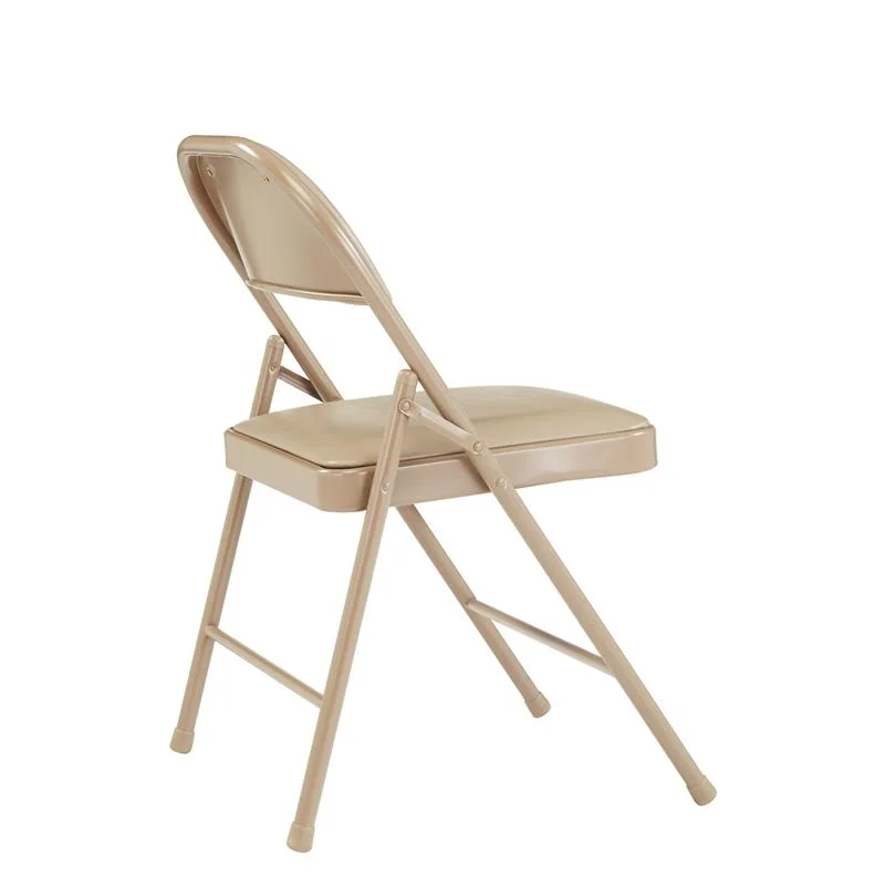 (4 Pack) Commercialine Beige Vinyl Upholstered Folding Chair(Beige)