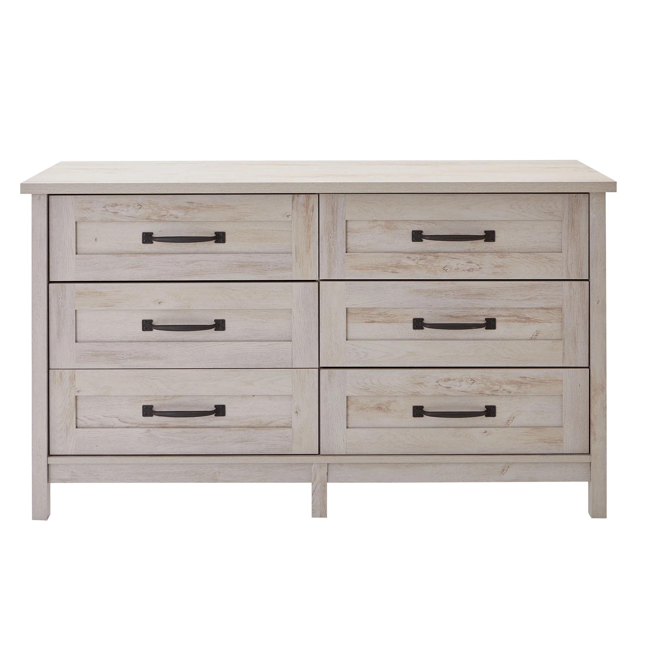 Better Homes & Gardens Modern Farmhouse 6-Drawer Dresser, Rustic White Finish