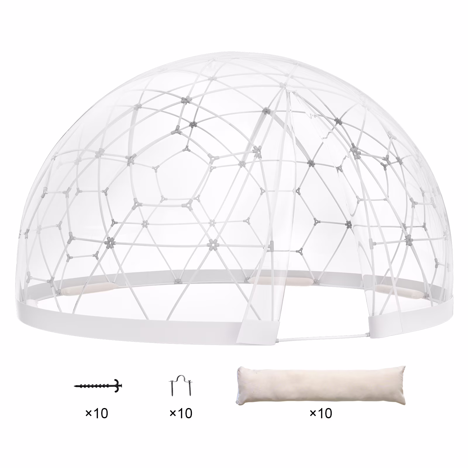 Outdoor Dome Shelter, 9.5 FT Clear PVC Garden Tent, Waterproof Geodesic Dome Tent with Window for Patio, Backyard Dining, and Parties
