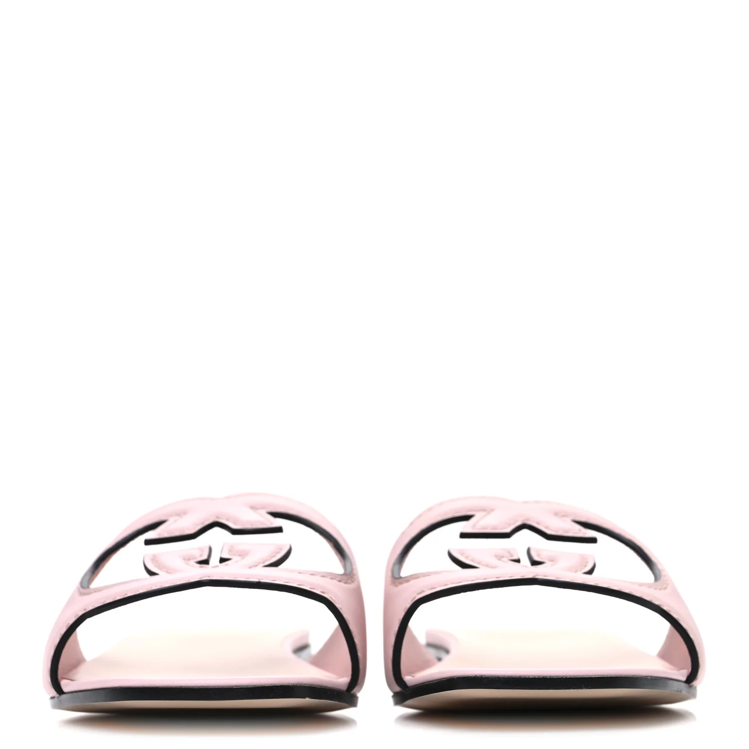 Cosmos Softy Calfskin Interlocking G Cut Out Slide Sandals 40 Pastel Pink