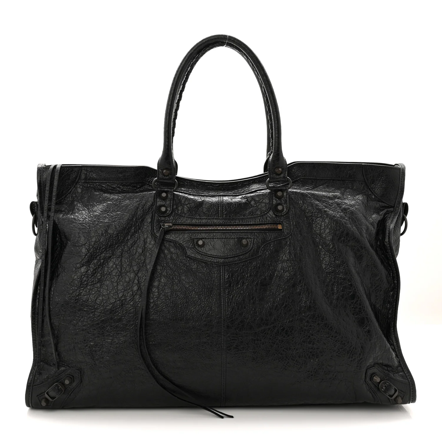 Arena Lambskin Brass Hardware Le City Travel Bag Black