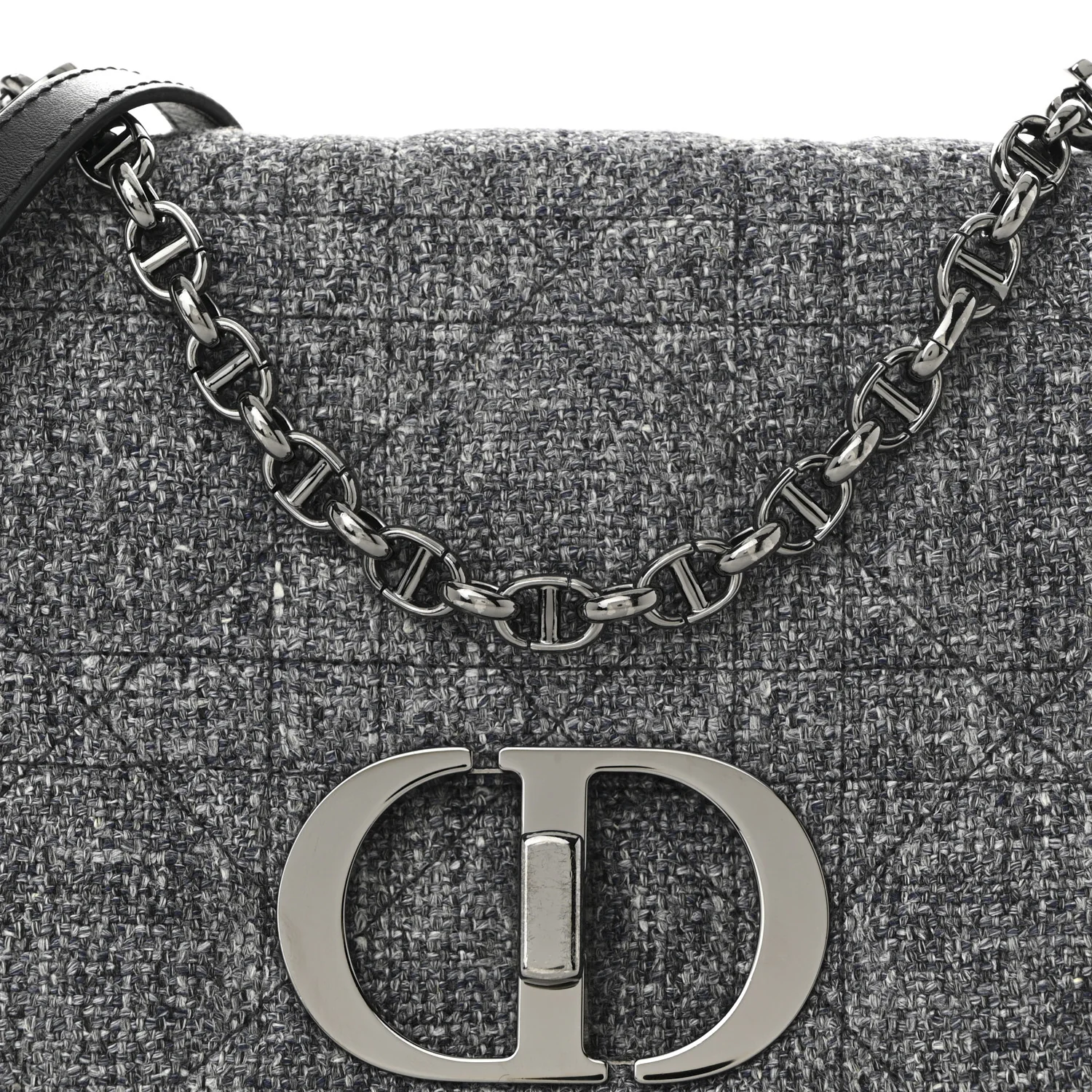 Tweed Macrocannage Medium Caro Bag Black