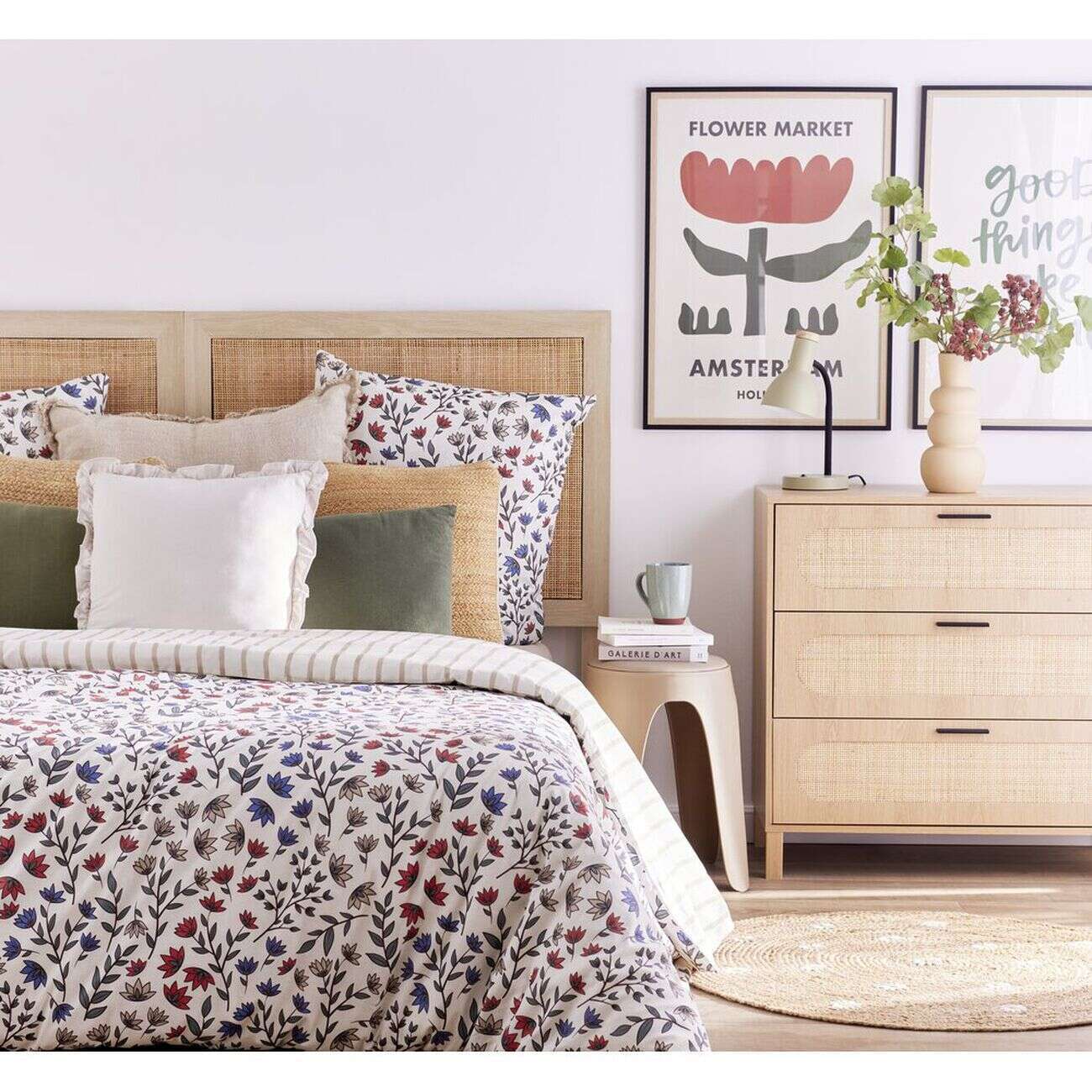 Parure de lit 220x240cm 2 personnes micro lavée à motifs (3 modèles)