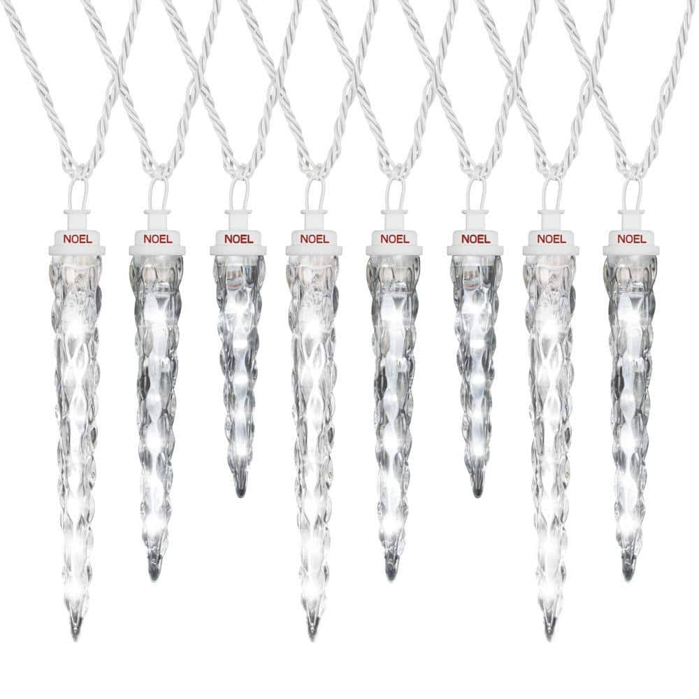 Lightshow Shooting Star 8 White Christmas LED Icicle Lights