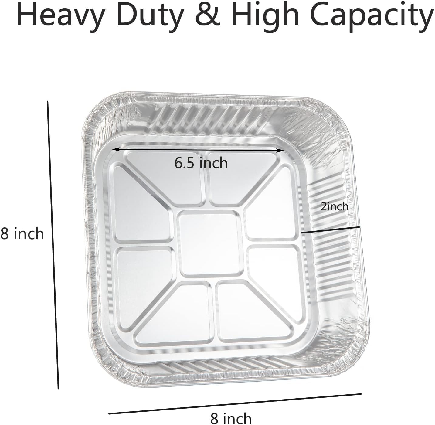 20 Pack Disposable Aluminum Pans with Clear Lids, 8x8 Foil Baking Pan
