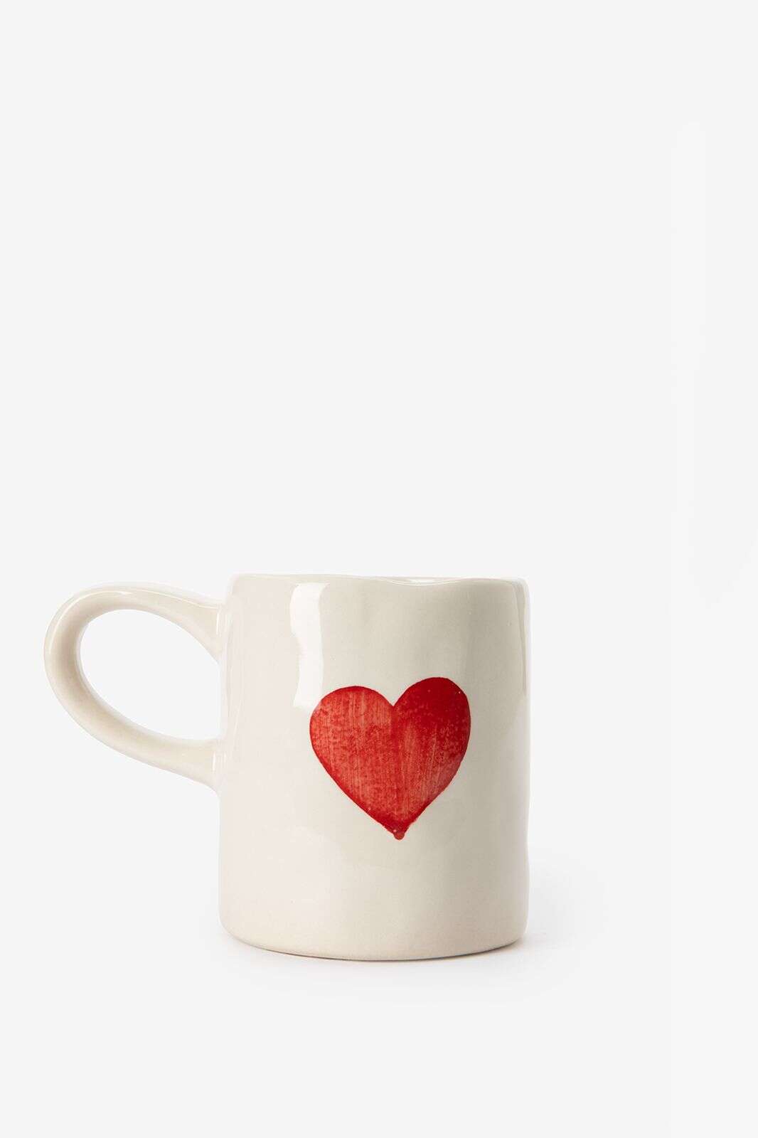 Beige mok met rood hart