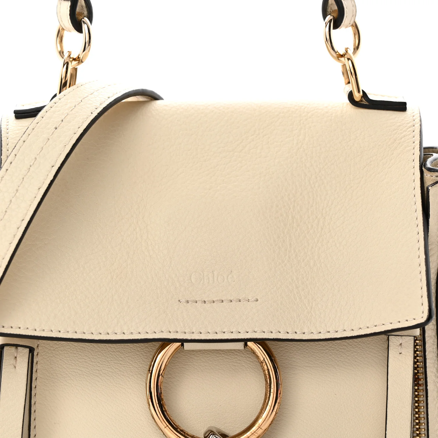 Calfskin Mini Faye Day Shoulder Bag Off White