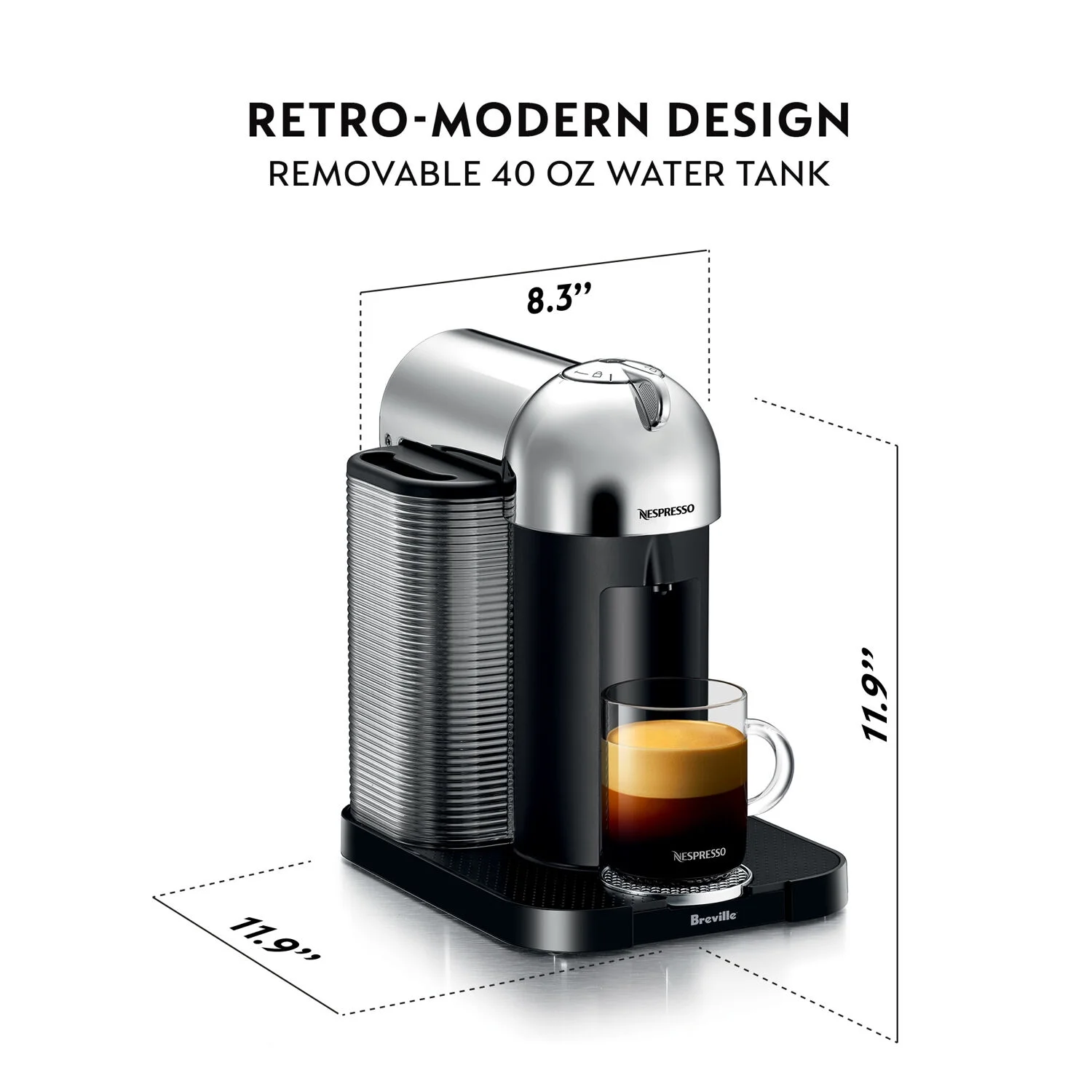 Breville Nespresso Vertuo Coffee & Espresso Single - Serve Machine in Matte Black