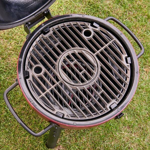 Akorn Jr 14 in Portable Kamado Charcoal Grill in Red Image 5