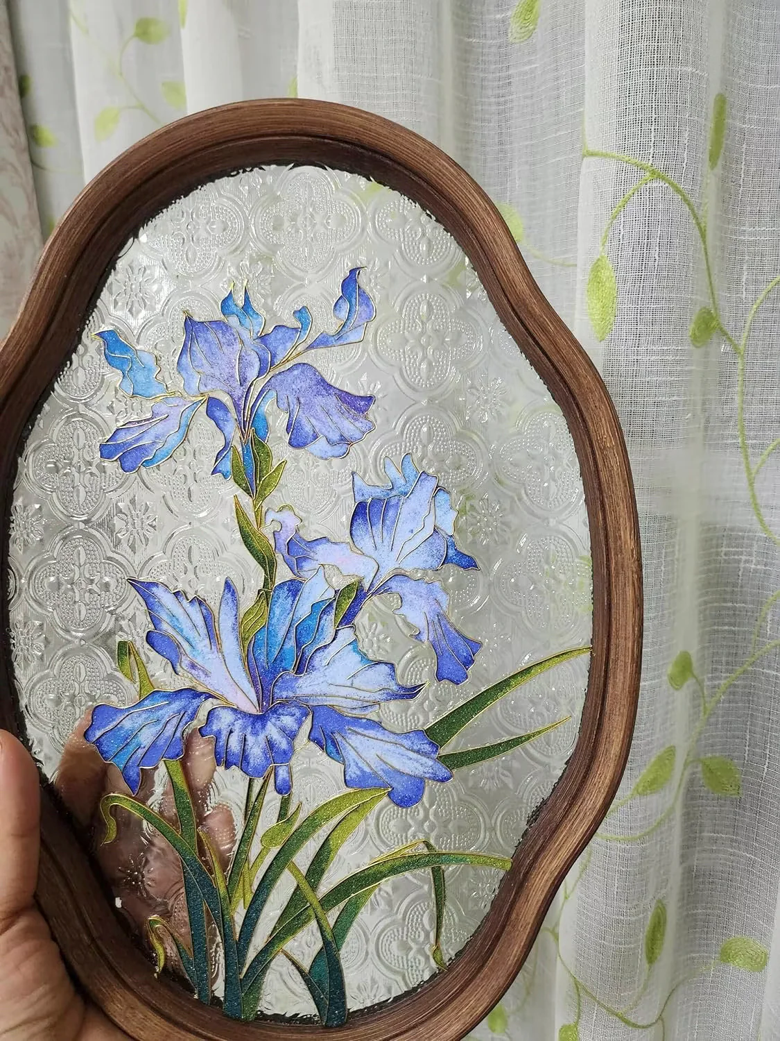 Iris Filigree on Glass, DIY Cloisonne Filigree Enamel Painting Kit, with Tutorial& All Tools