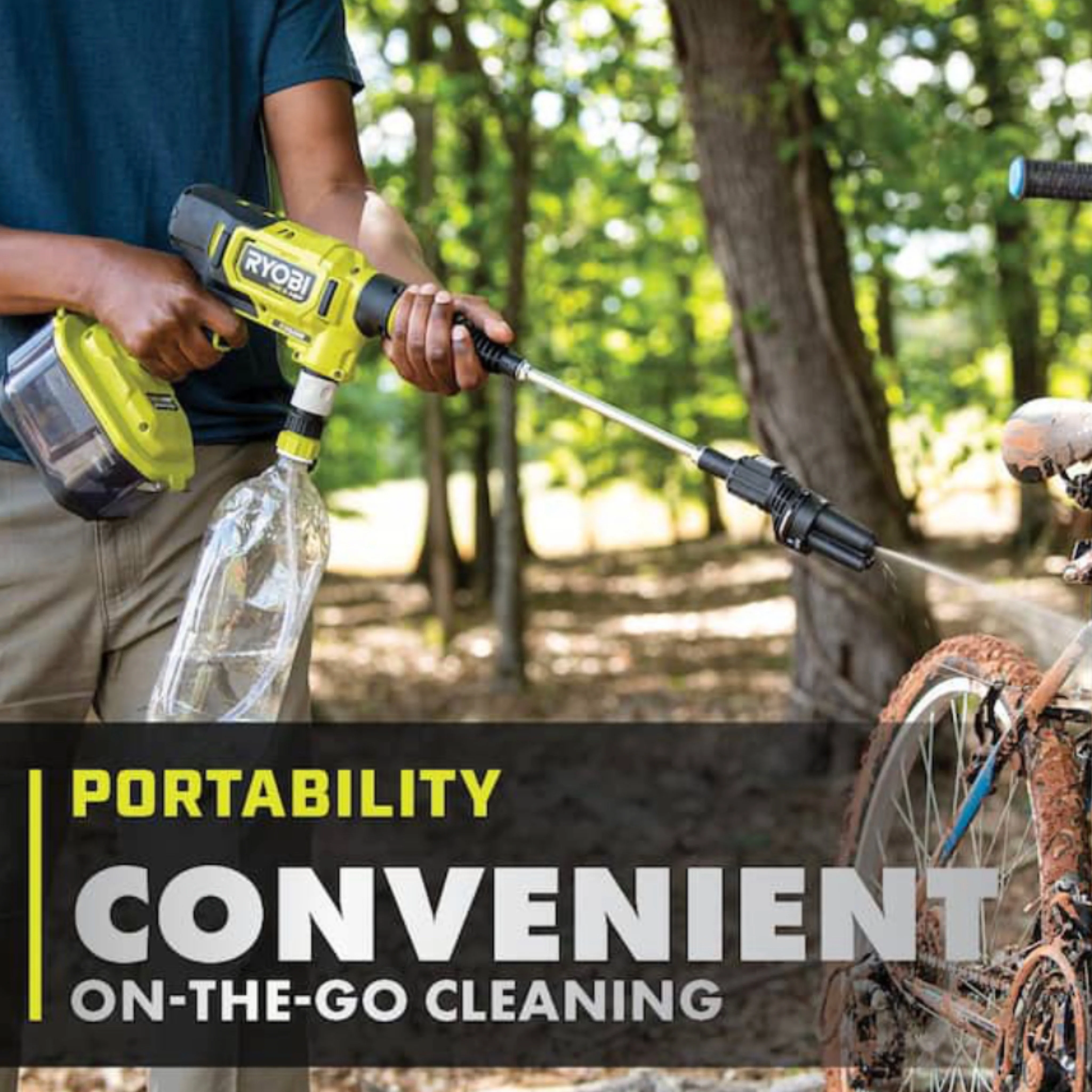 ONE+ HP 600 PSI at 0.7 GPM 18V Cordless Electric Cold water Power Cleaner, 20 ft. Siphon Hose - Image 3
