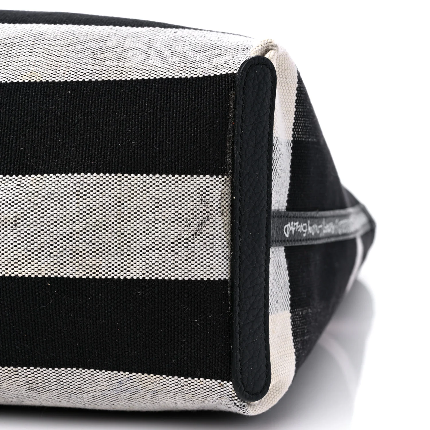 Coated Canvas Mega Check Medium Doodle Tote Black White