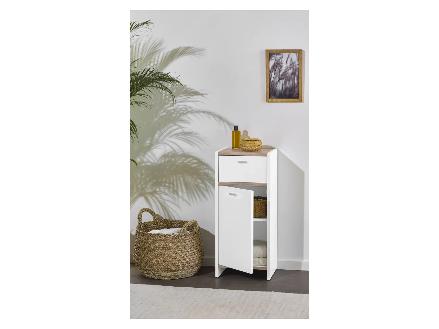 LIVARNO home Colonne de salle de bains, 34,2 x 79 x 28 cm, blanc/imitation chne