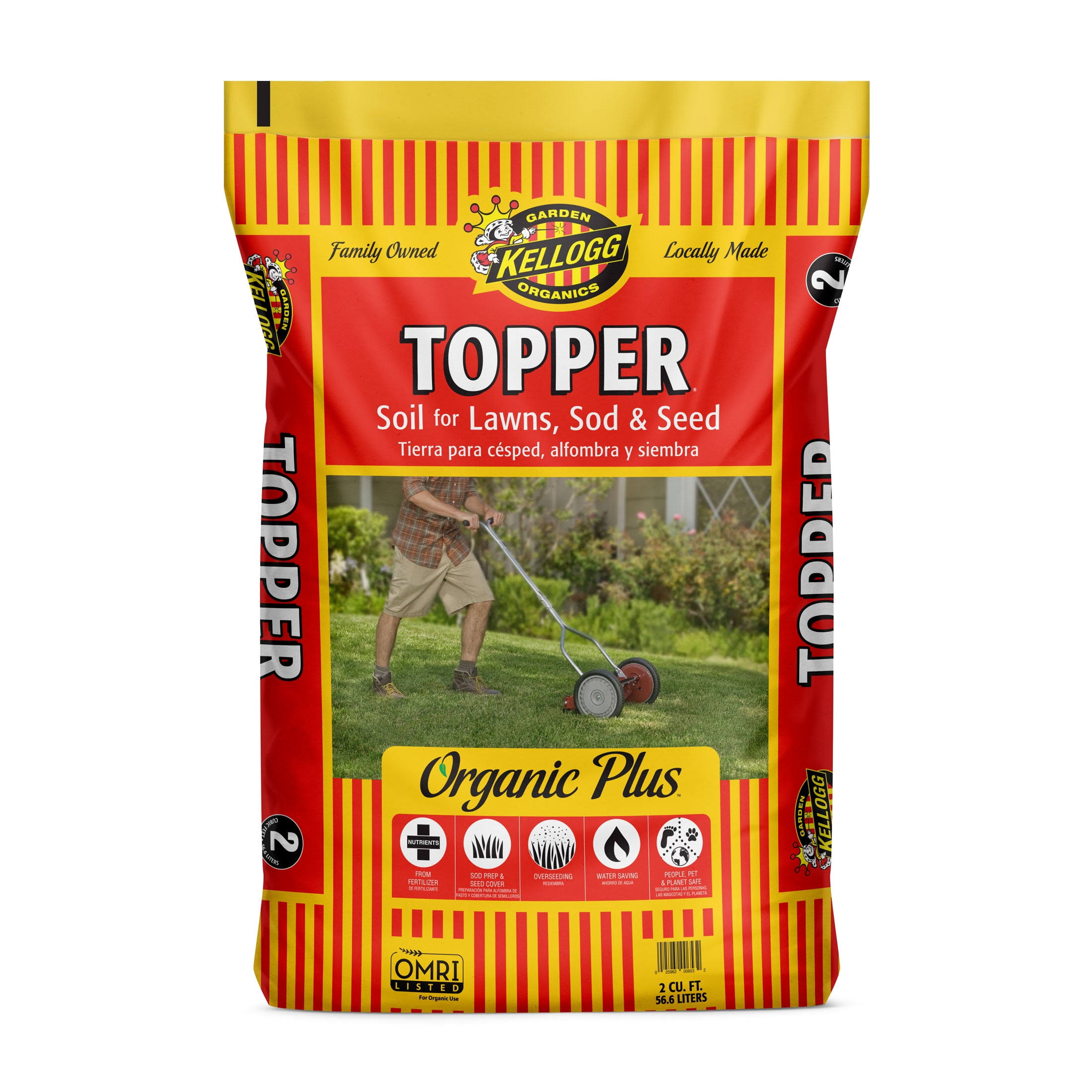 Kellogg Garden Organic All Natural Topper Lawn Soil for Seed and Sod - 2 cu. ft