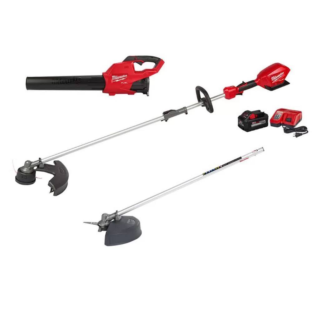 Milwaukee M18 Fuel 18V Lithium-Ion Brushless Cordless Electric String Trimmer/Blower Combo Kit w/Brush Cutter (3-Tool)