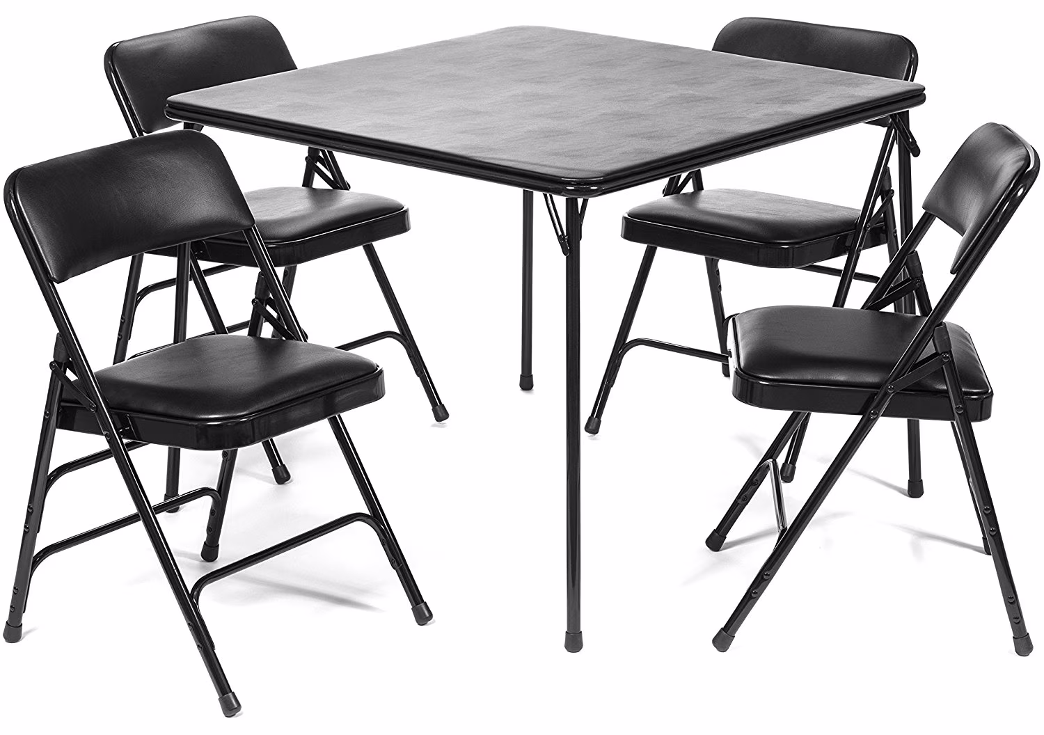 5pc. XL Series 4 Folding Card Table and Triple Braced Vinyl Padded Chair Set, Commercial Quality, Beige, 30(Beige) - Image 5