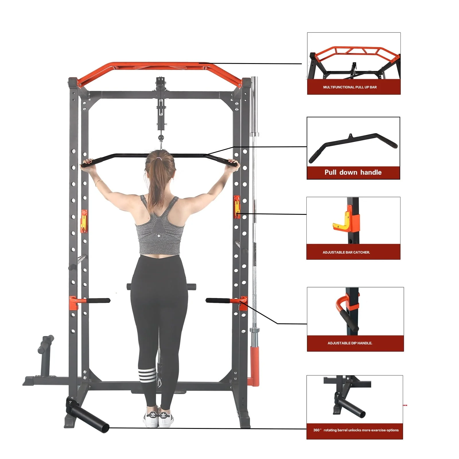 Best Multifunctional Barbell Rack 1400 lb Capacity Barbell Weight Rack Home Gym Fitness Adjustable Squat Rack Weight Lifting Bench Press Push - Ups