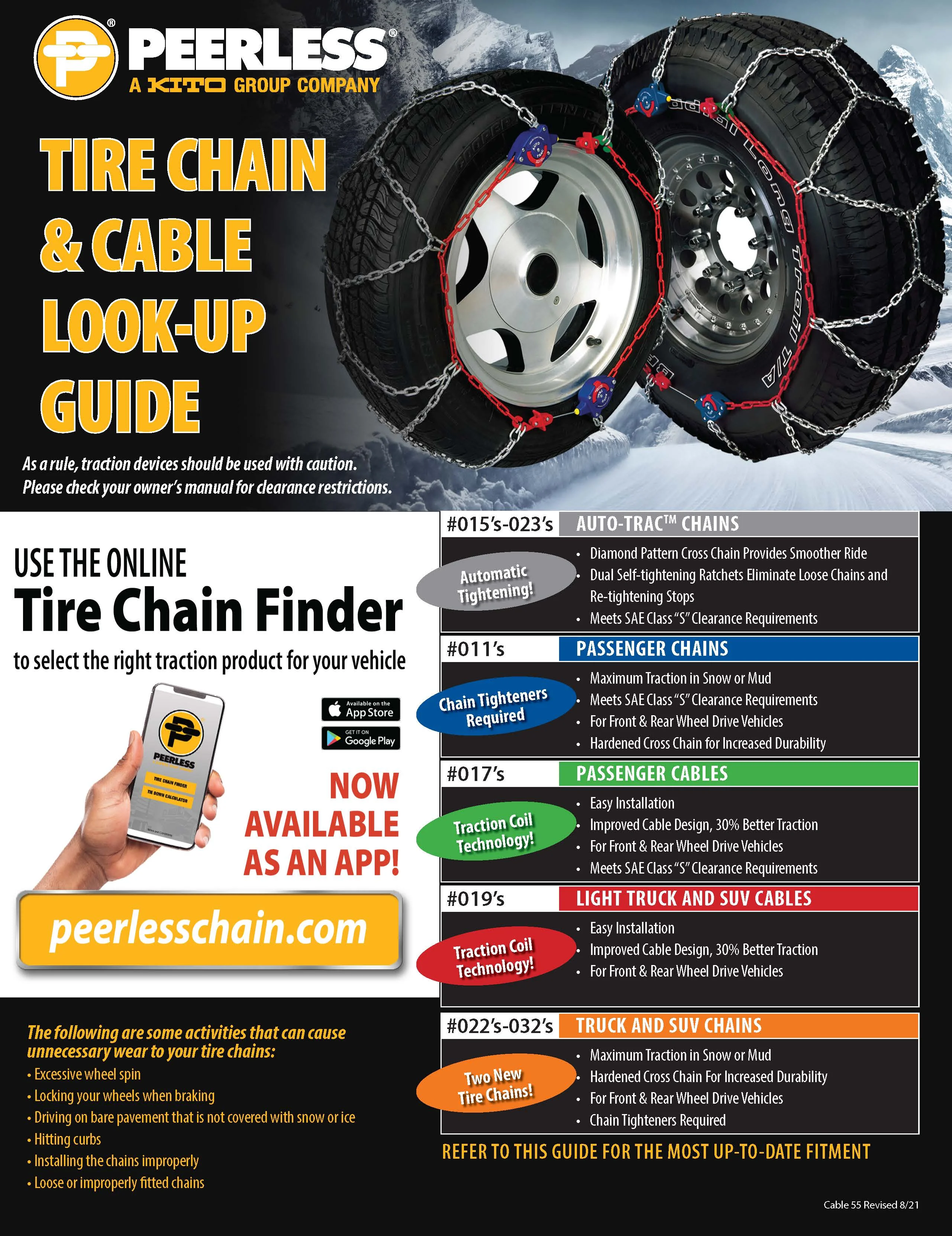 Peerless Chain Light Truck Tire Cable, #0196155