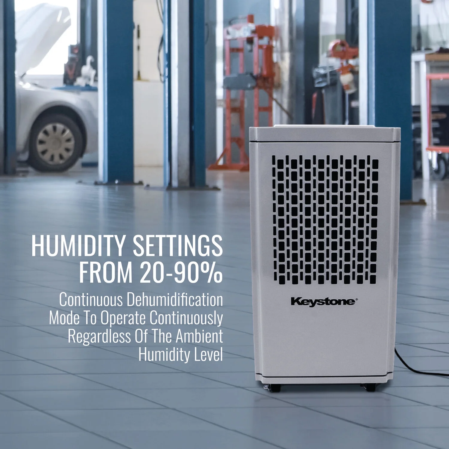 Keystone 110-Pint up to 2000 Sq ft Portable Commercial Dehumidifier, KSTAD110PD