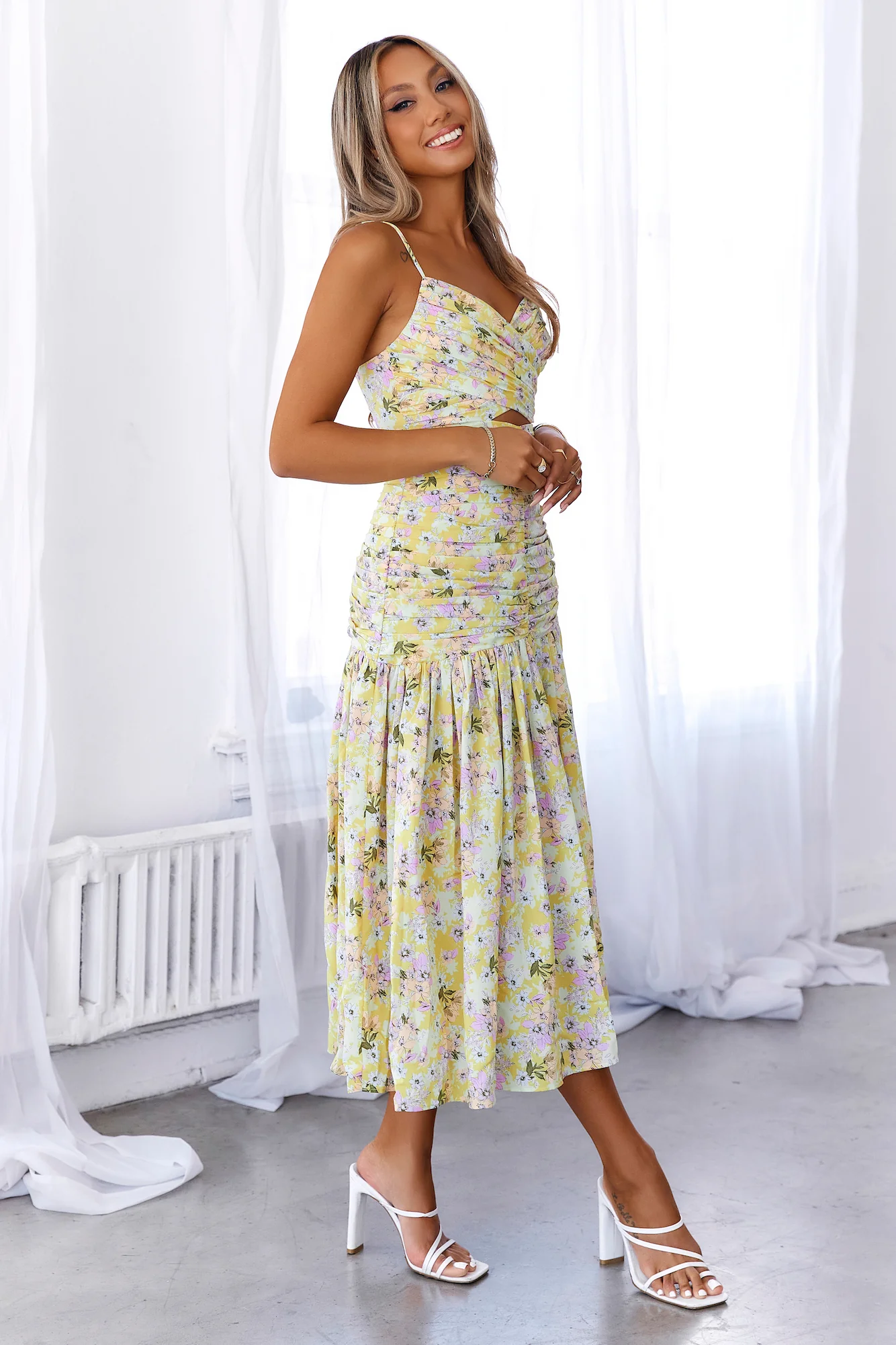 BEACNLADY Sun Risin Maxi Dress Yellow