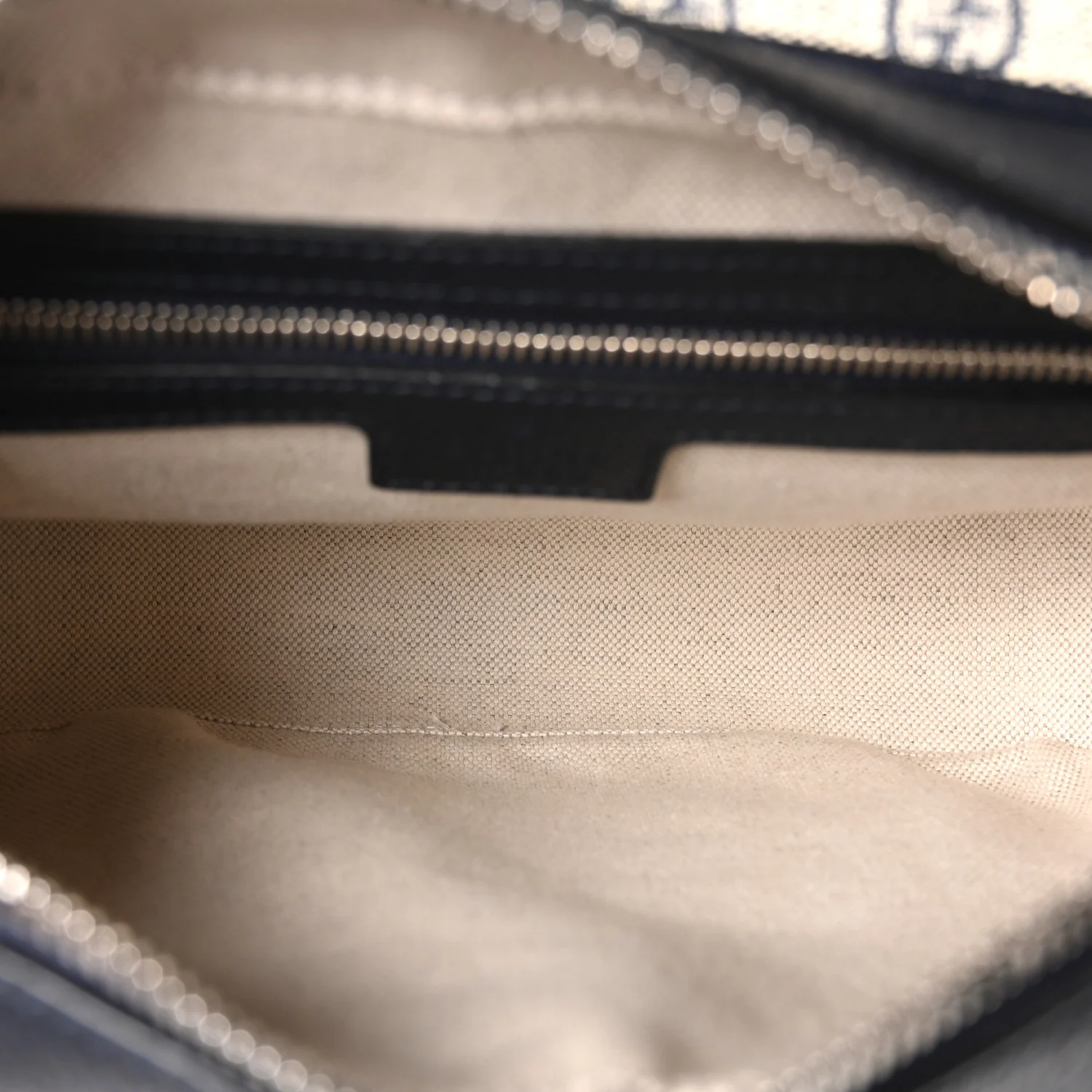 GG Supreme Monogram Textured Dollar Calfskin Web Studded Mini Ophidia Flap Shoulder Bag Beige Blue