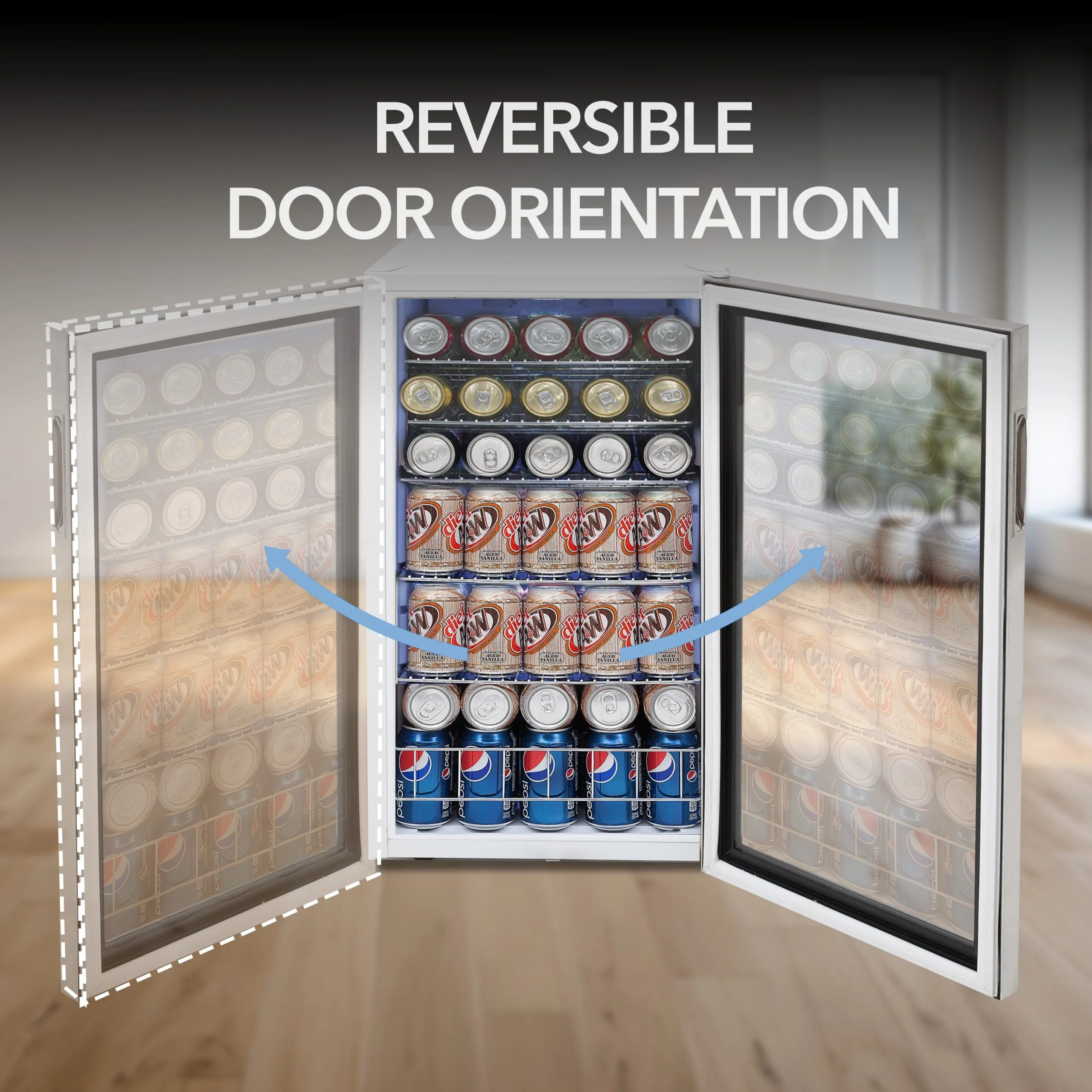 3.3 Cubic Foot Beverage Center Fridge with Lock Stainless Steel - Image 2