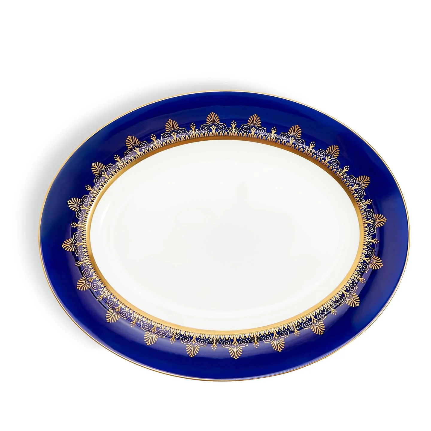 Anthemion Blue Oval Serving Dish