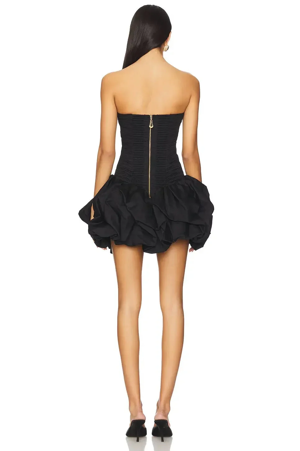 Robe de soirée courte blanche pour femme avec ourlet bouffant