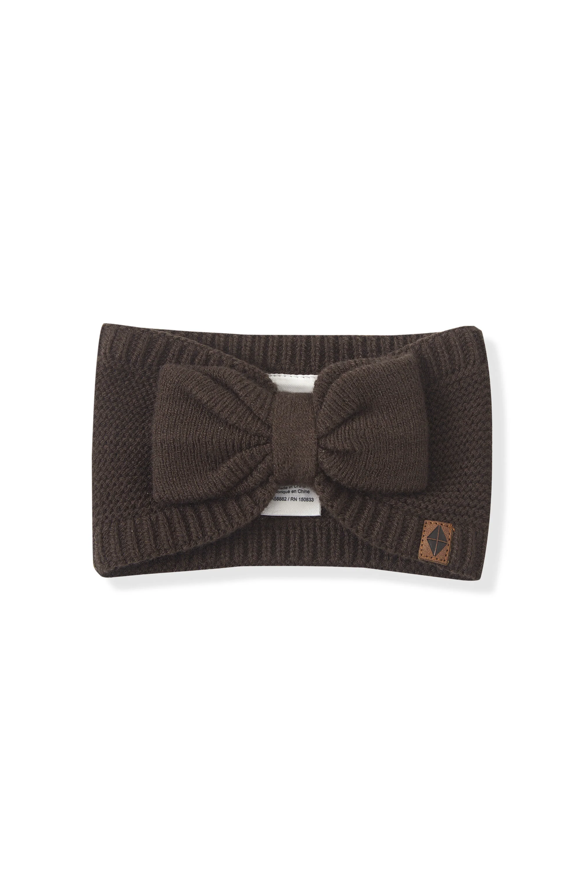 Chunky Knit Bow Headband in Espresso