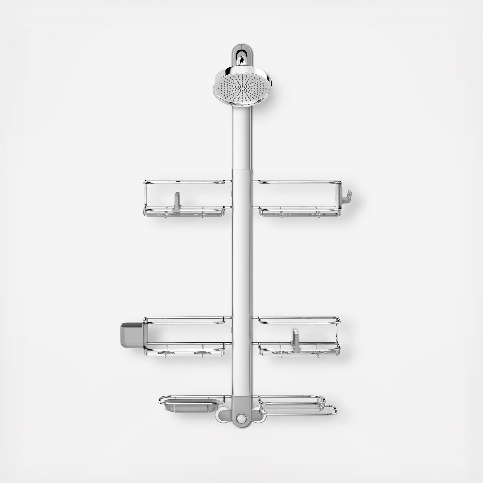 simplehuman Adjustable Shower Caddy XL, Stainless Steel and Anodized Aluminum