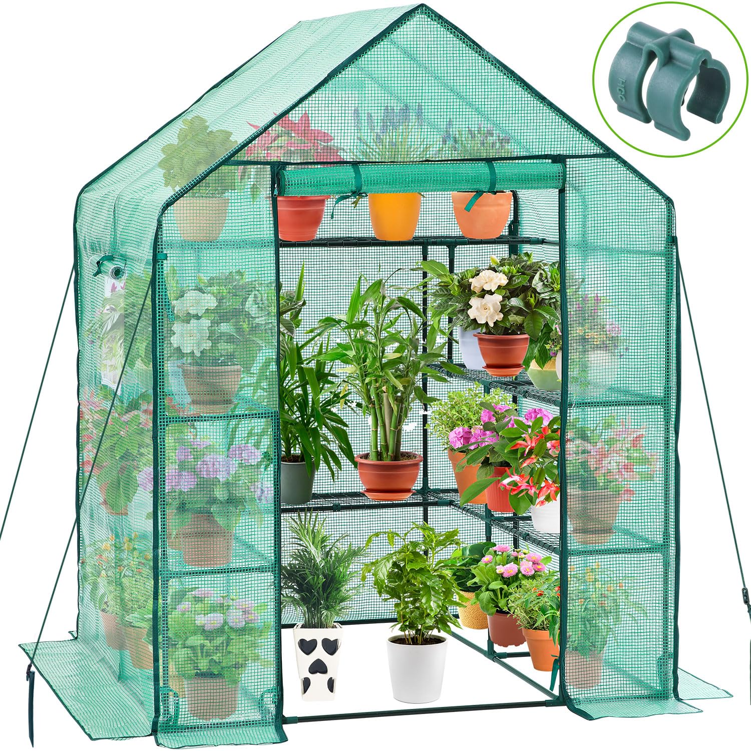Ohuhu Greenhouse for Outdoors with Screen Windows
