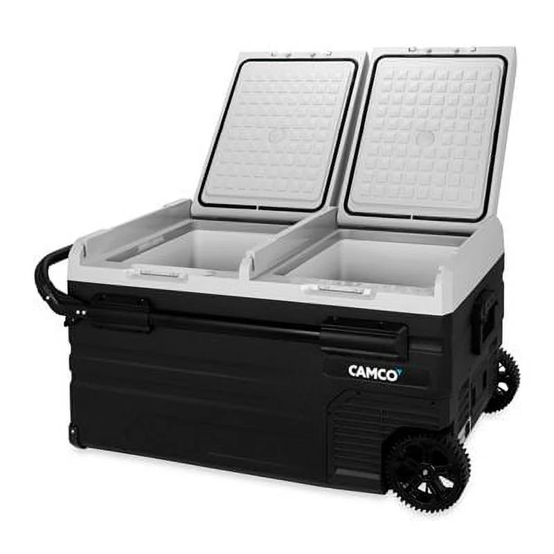 Camco CAM - 750 75 - Liter Portable Compact Fridge/Freezer | Features Bluetooth Capable Remote Access & 2 Compartments W/Dual Zone Cooling | Adjusts from - 4 F to 68 W/2 Cooling Modes ECO & MAX (51520)