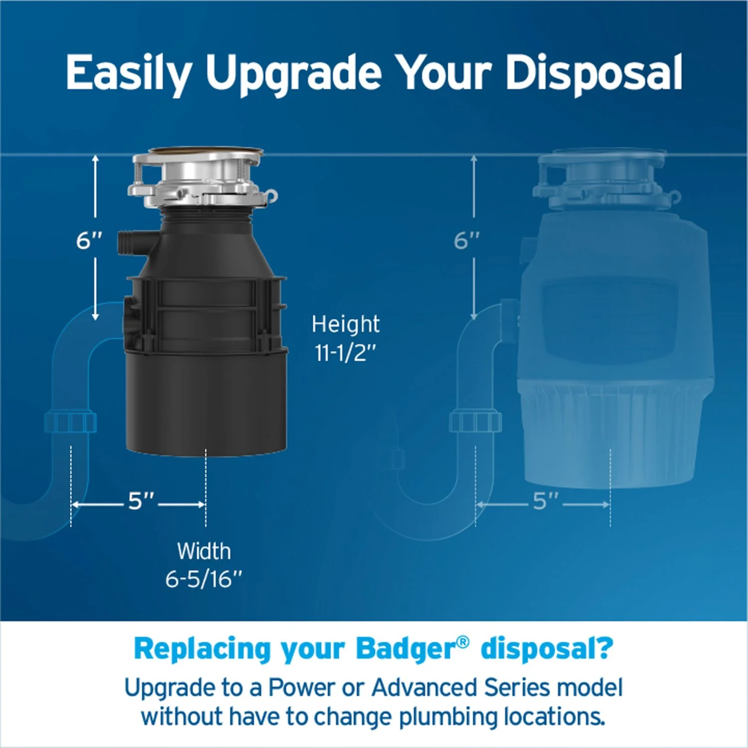 Badger 1 CORD 1/3 HP Continuous Feed Garbage Disposal with Power Cord(Other) - Image 8