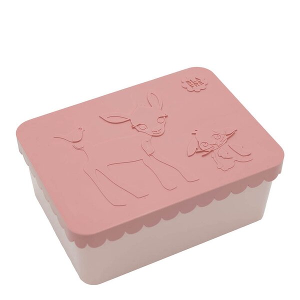 Matboks i plast ett rom 6x11x14 cm Rådyr rosa/rosa