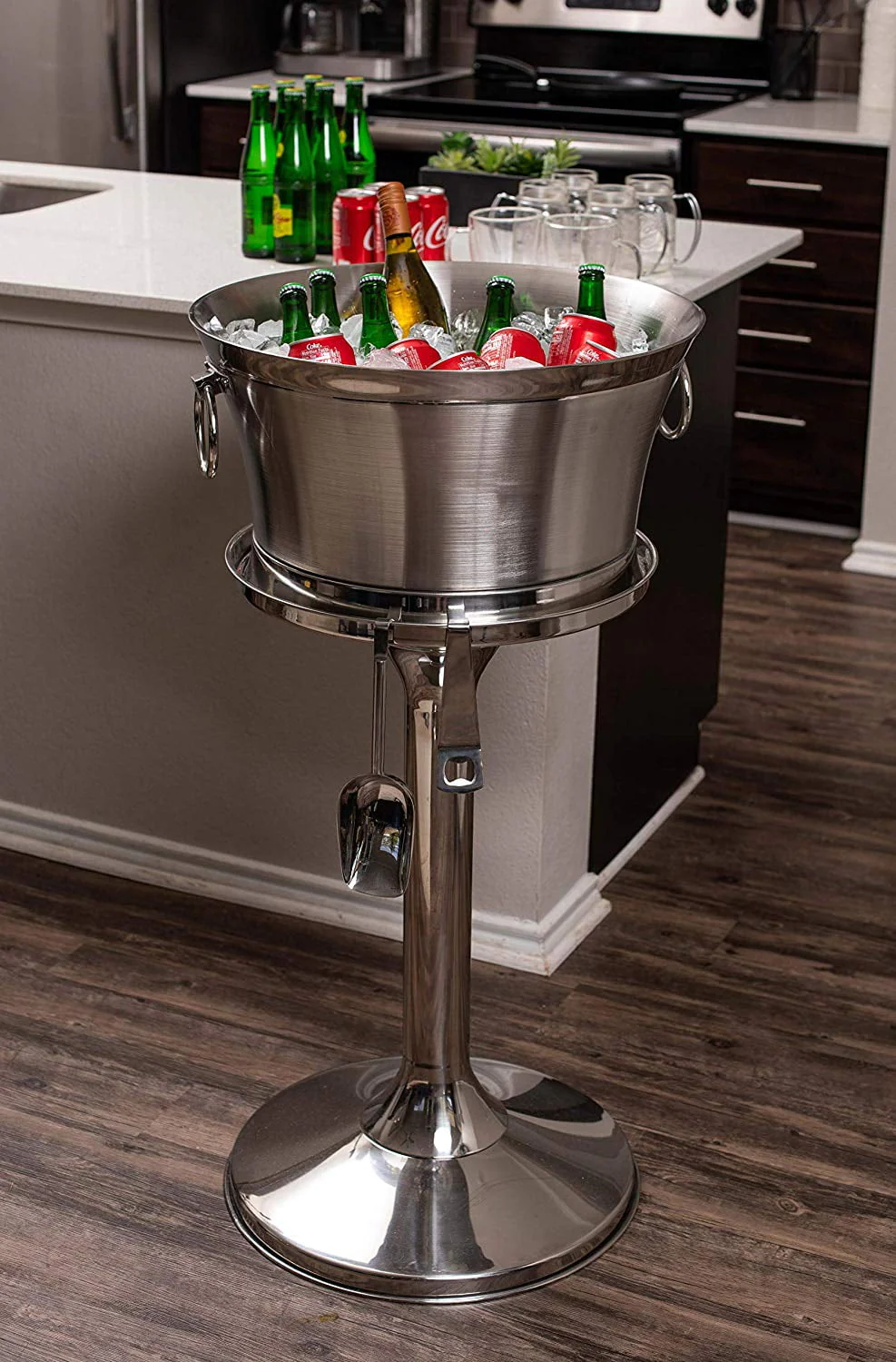 Birdrock Home 18/8 Stainless Steel 30 Qt. Beverage Tub with Stand - Silver