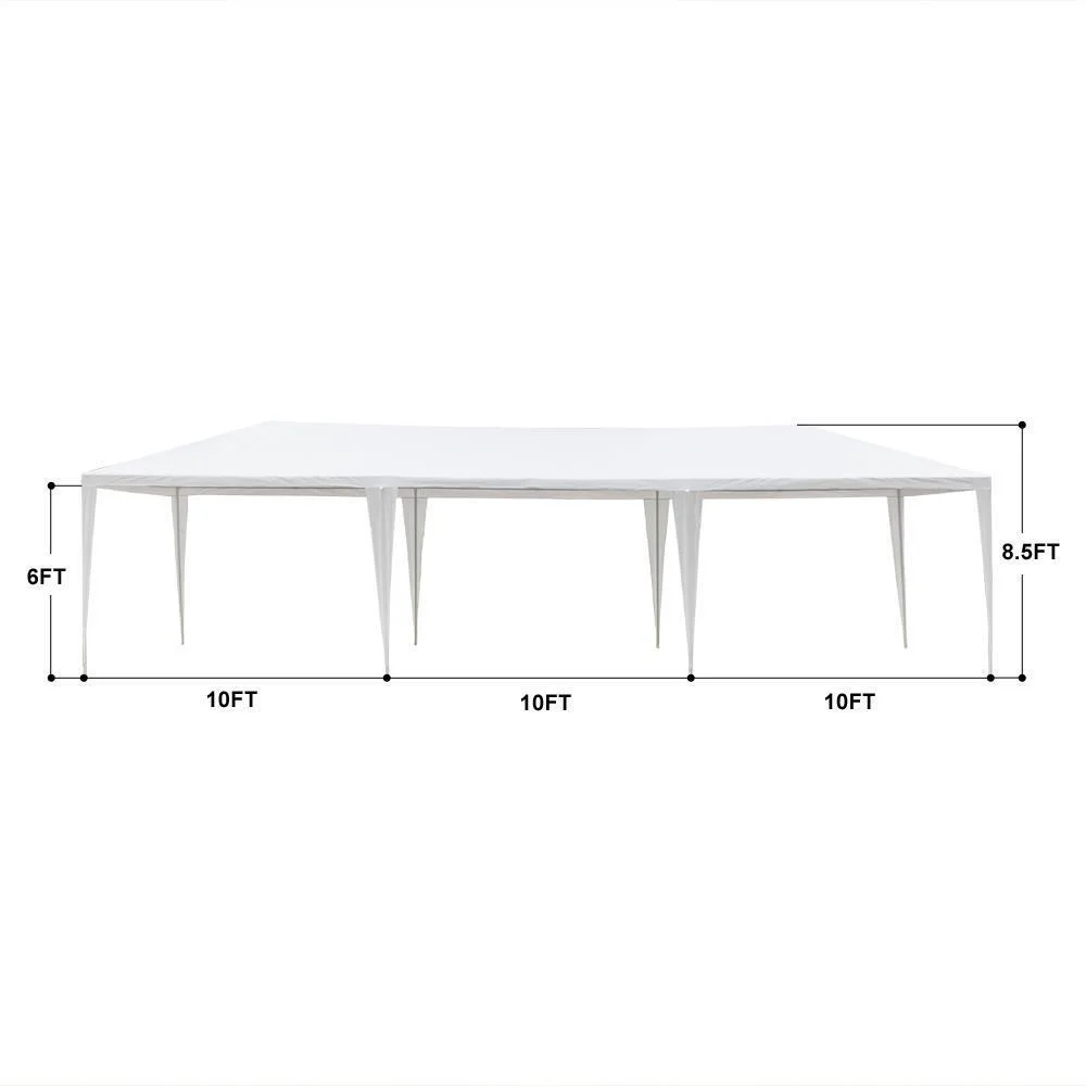 Jadona White 10'x30' Canopy Tent Party Wedding Tent With 8 Removable Walls Garden