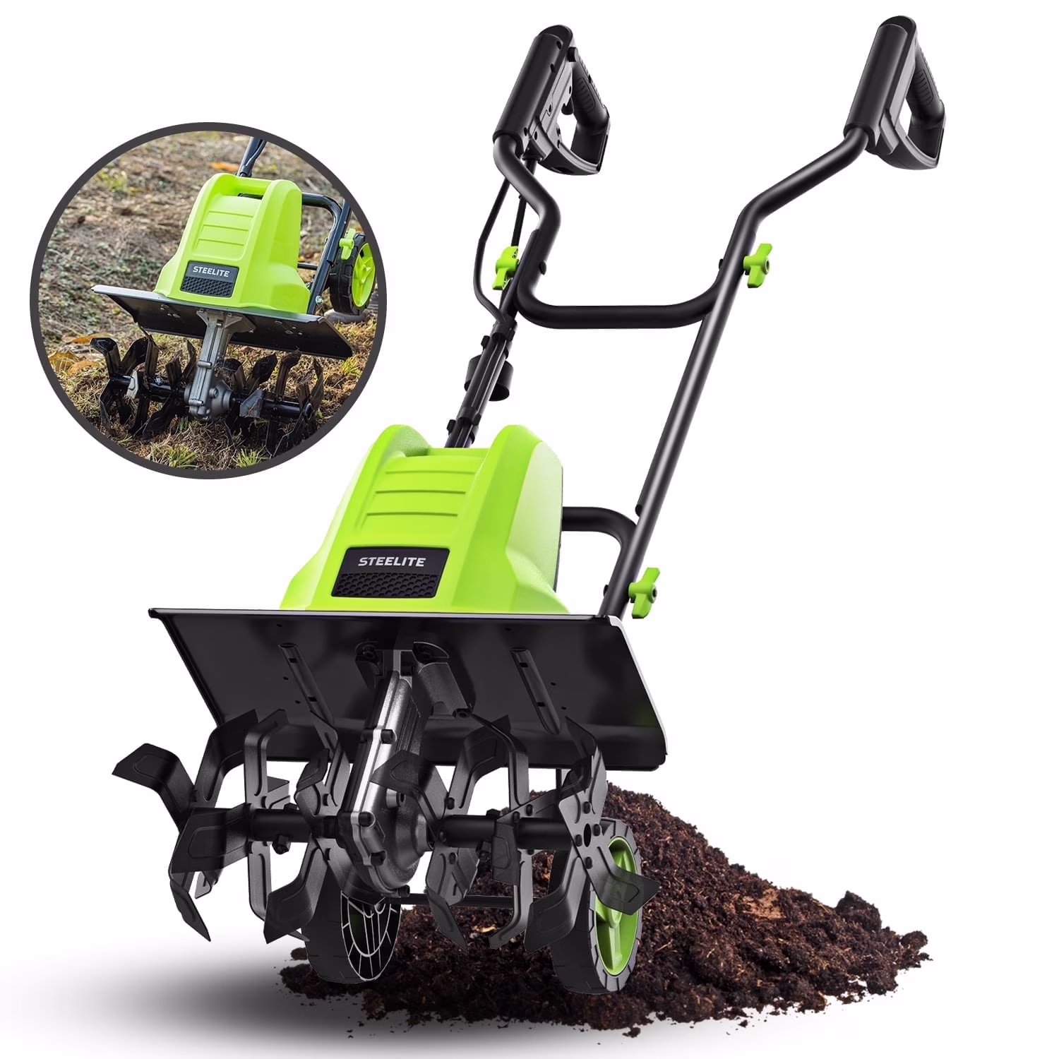 14-Inch Corded Electric Tiller,10-Amp Electric Tiller and Cultivator for Gardening, Lightweight Rototiller(14") - Image 3