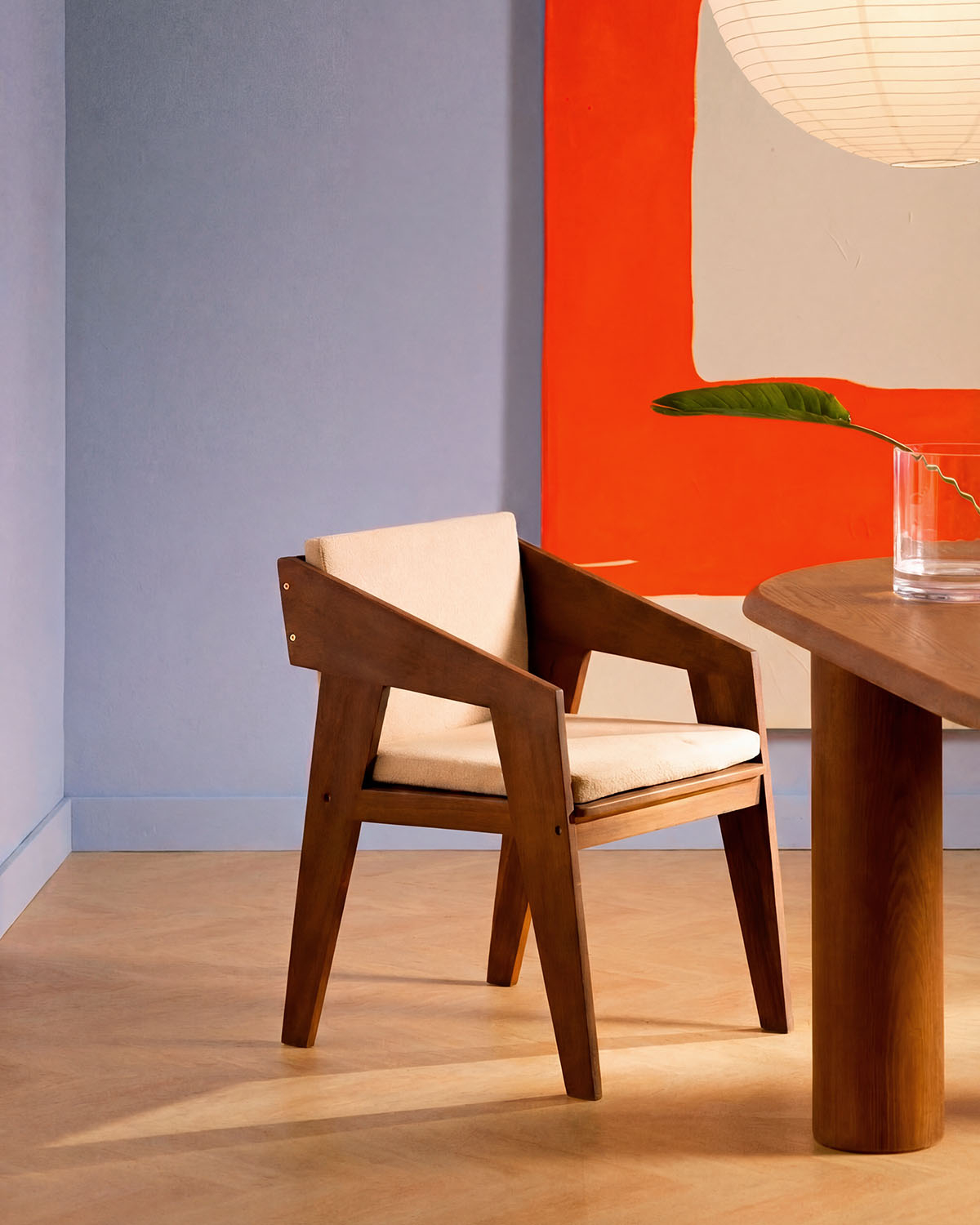 Tanon - Silla de Comedor con Reposabrazos de Madera de Acacia Tanon