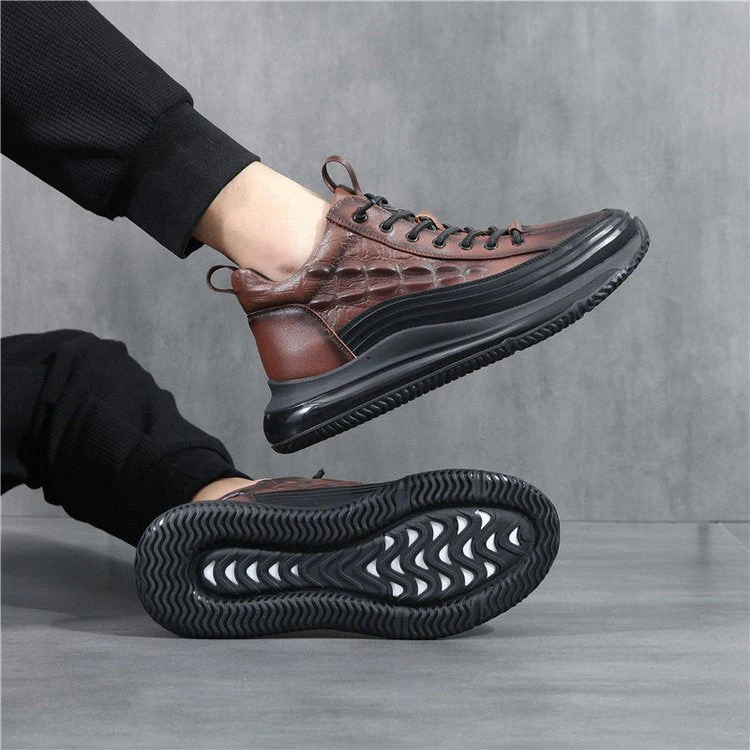 Chaussures Décontractées Homme en Cuir de Vachette avec Coussin d’Air