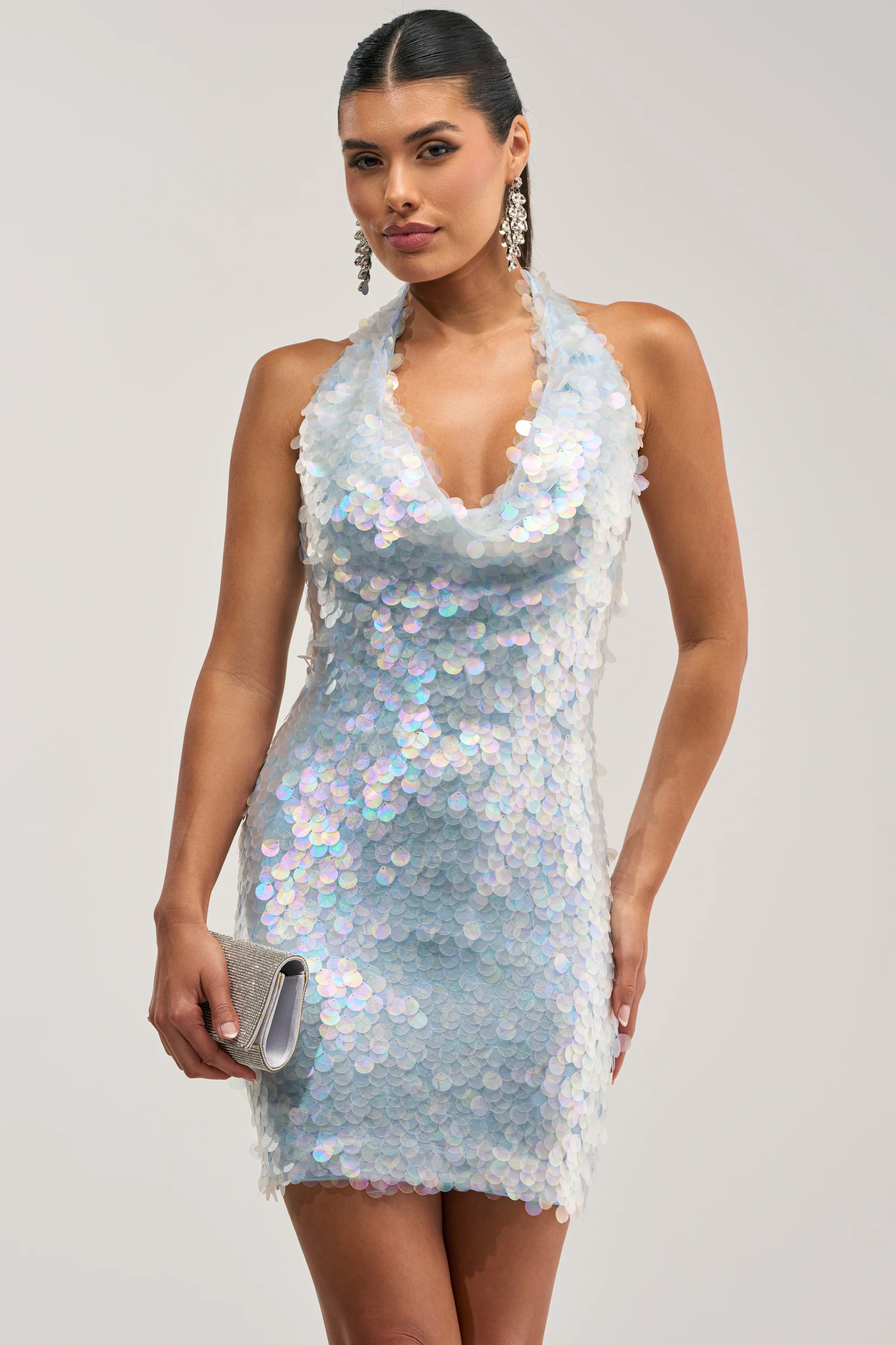 PARTY HARDER IRIDESCENT SEQUIN MINI DRESS - Akira Store