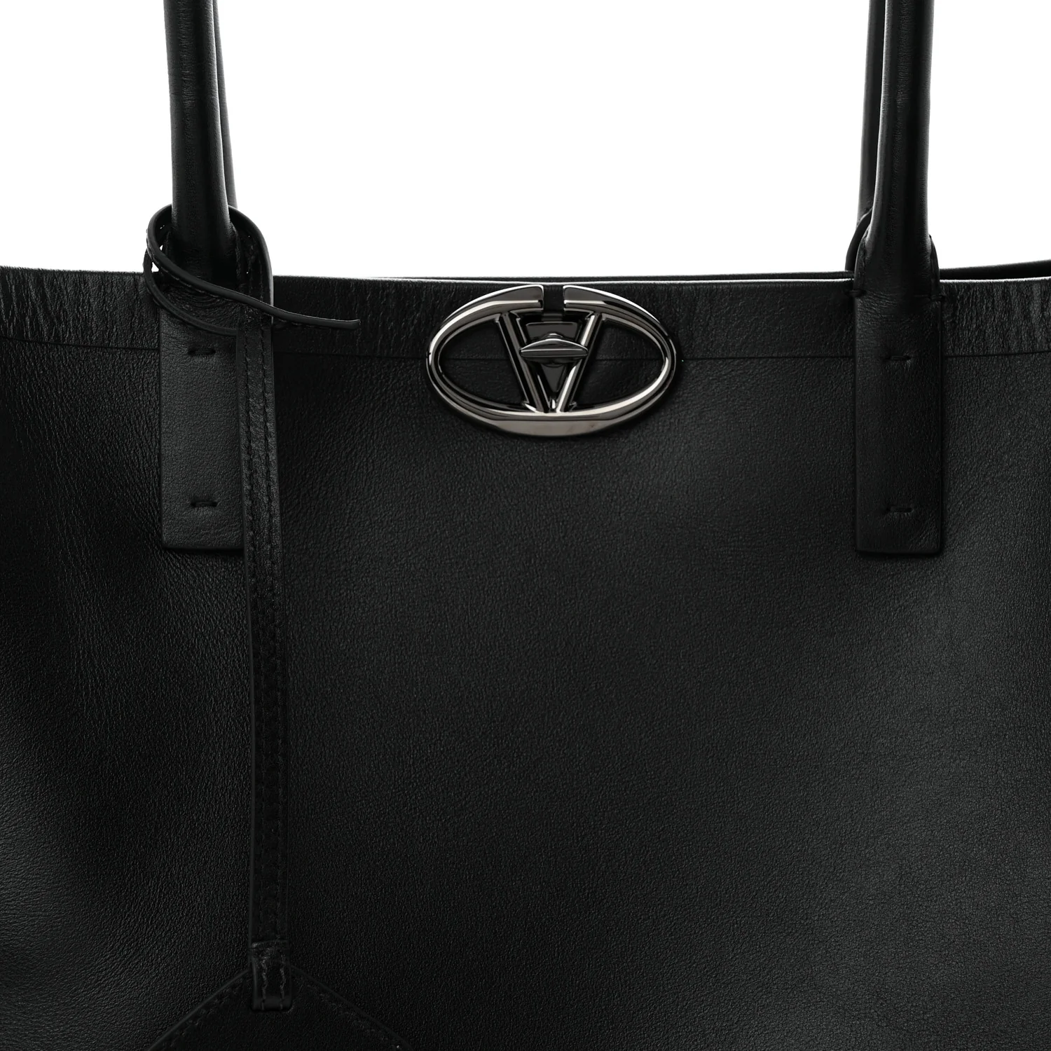Calfskin Vlogo Medium Locker Tote Black